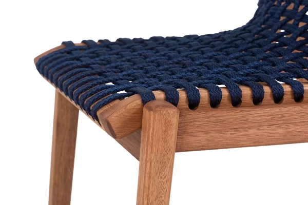 Conjunto de Cadeiras 2 Peças Trama - Jatobá e Corda Azul - Imagem 7