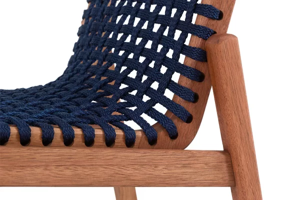 Conjunto de Cadeiras 2 Peças Trama - Jatobá e Corda Azul - Imagem 8