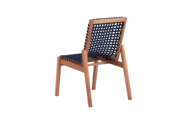 Conjunto de Cadeiras 2 Peças Trama - Jatobá e Corda Azul - Imagem 4
