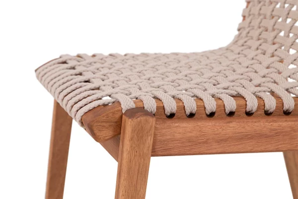 Conjunto de Cadeiras 2 Peças Trama - Jatobá e Corda Areia - Imagem 6