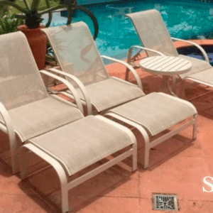 Poltronas Reclináveis em tela Sling com puff