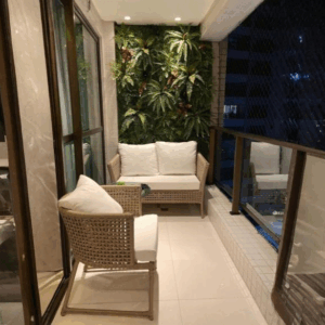 Conjunto de sofá de 1 e 2 lugares em corda náutica